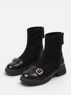 Bottines Femme en Daim à Boucle et Zip