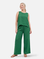 Ensemble en lin avec détail crochet au dos pour femme