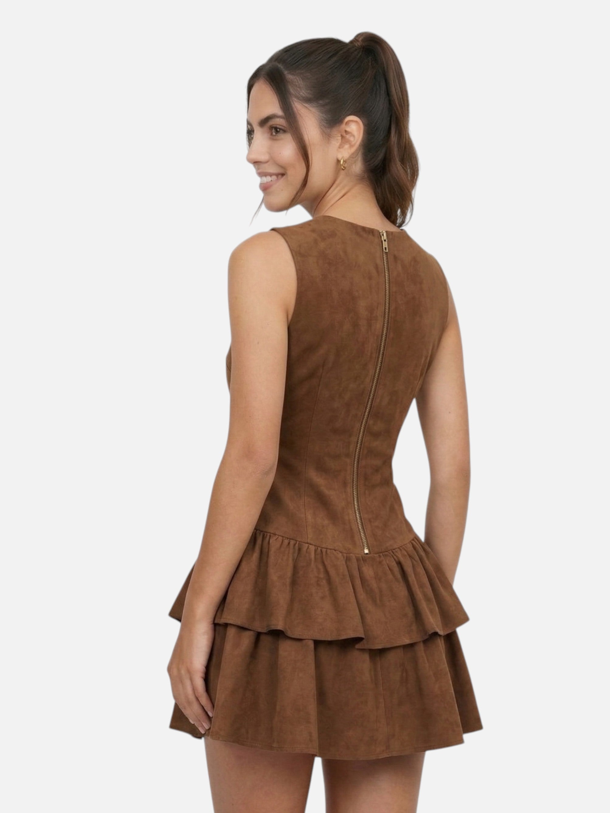 Mini robe élégante à volants pour femme