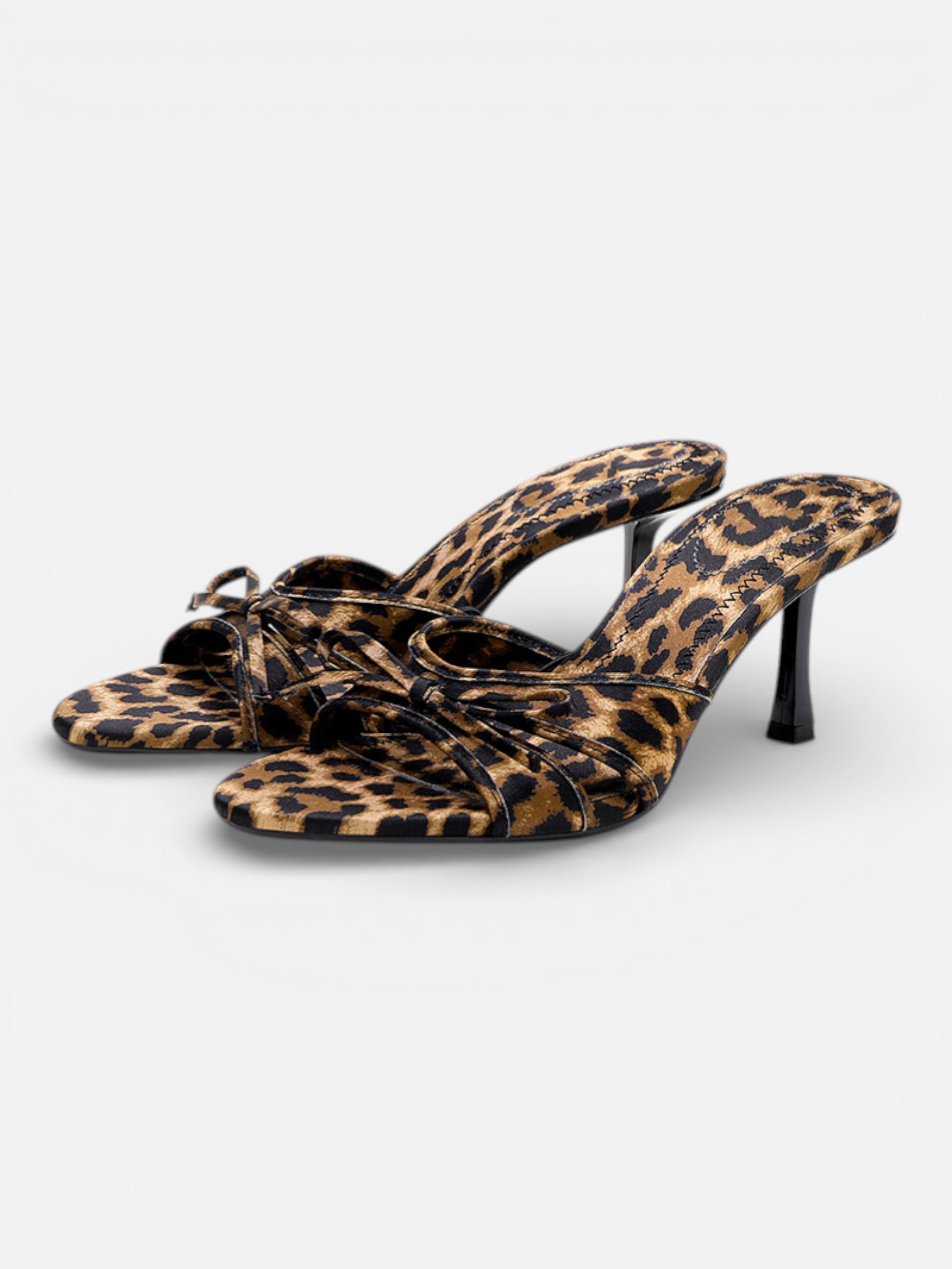 Sandales élégantes à talon imprimé léopard pour femme