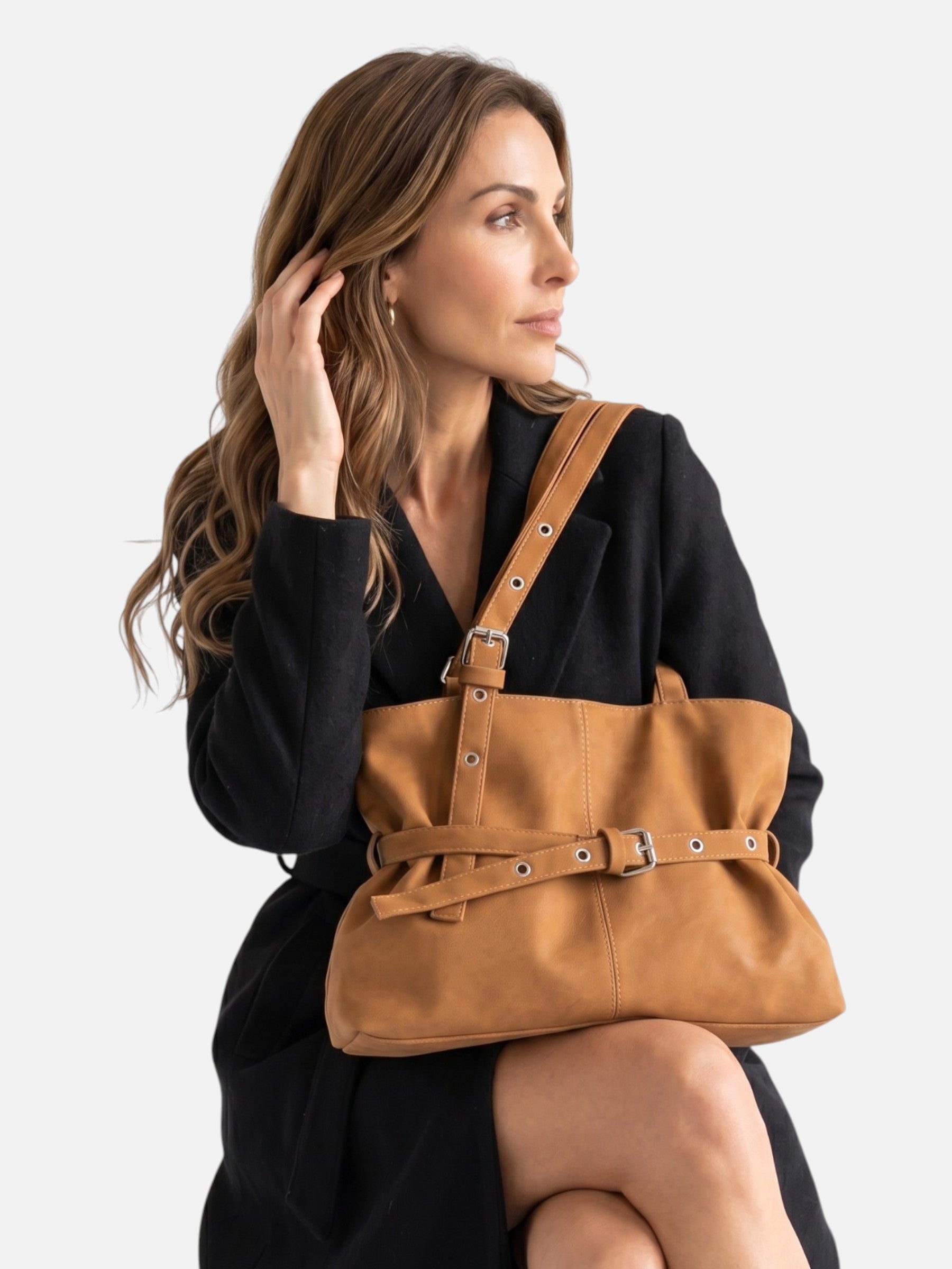 Sac Cabas Femme en Cuir à Ceinture