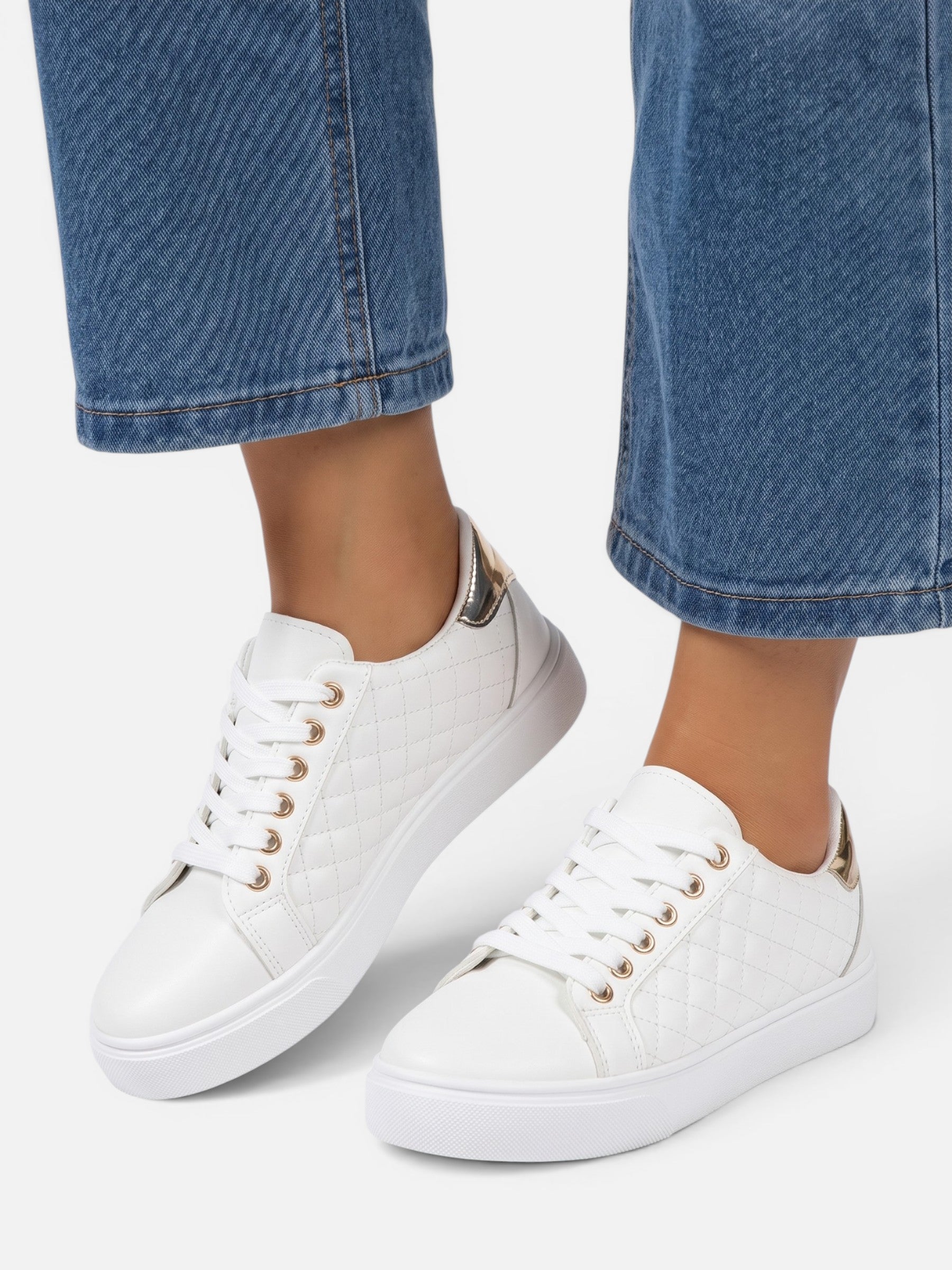 Women's Quilted Lace Up Trainers