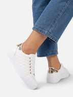 Women's Quilted Lace Up Trainers