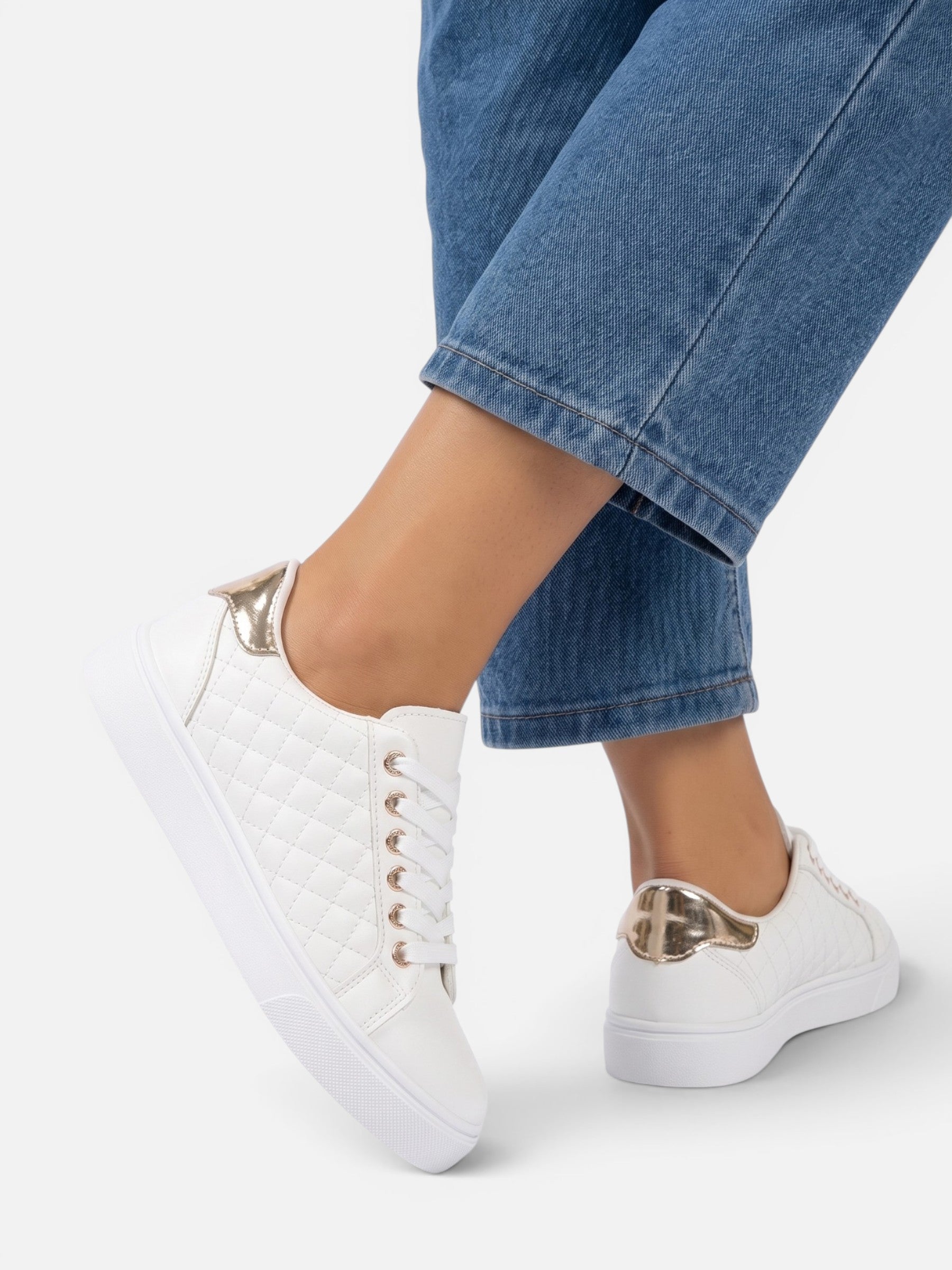 Women's Quilted Lace Up Trainers