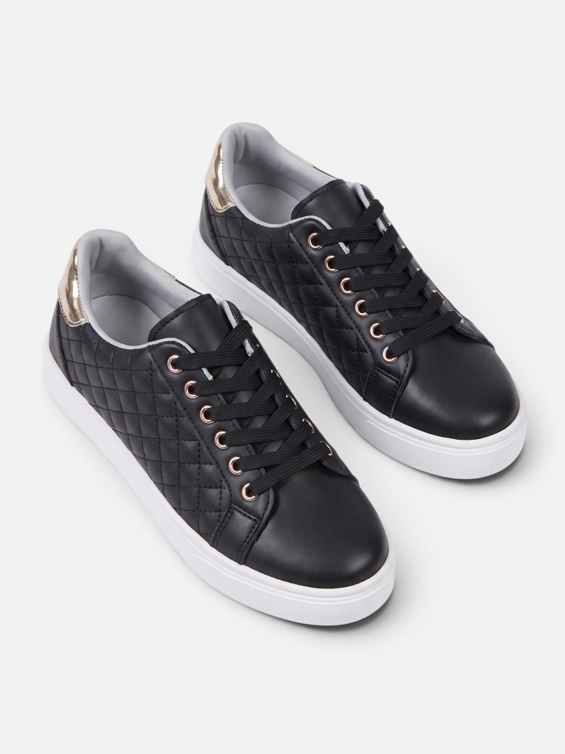 Women's Quilted Lace Up Trainers