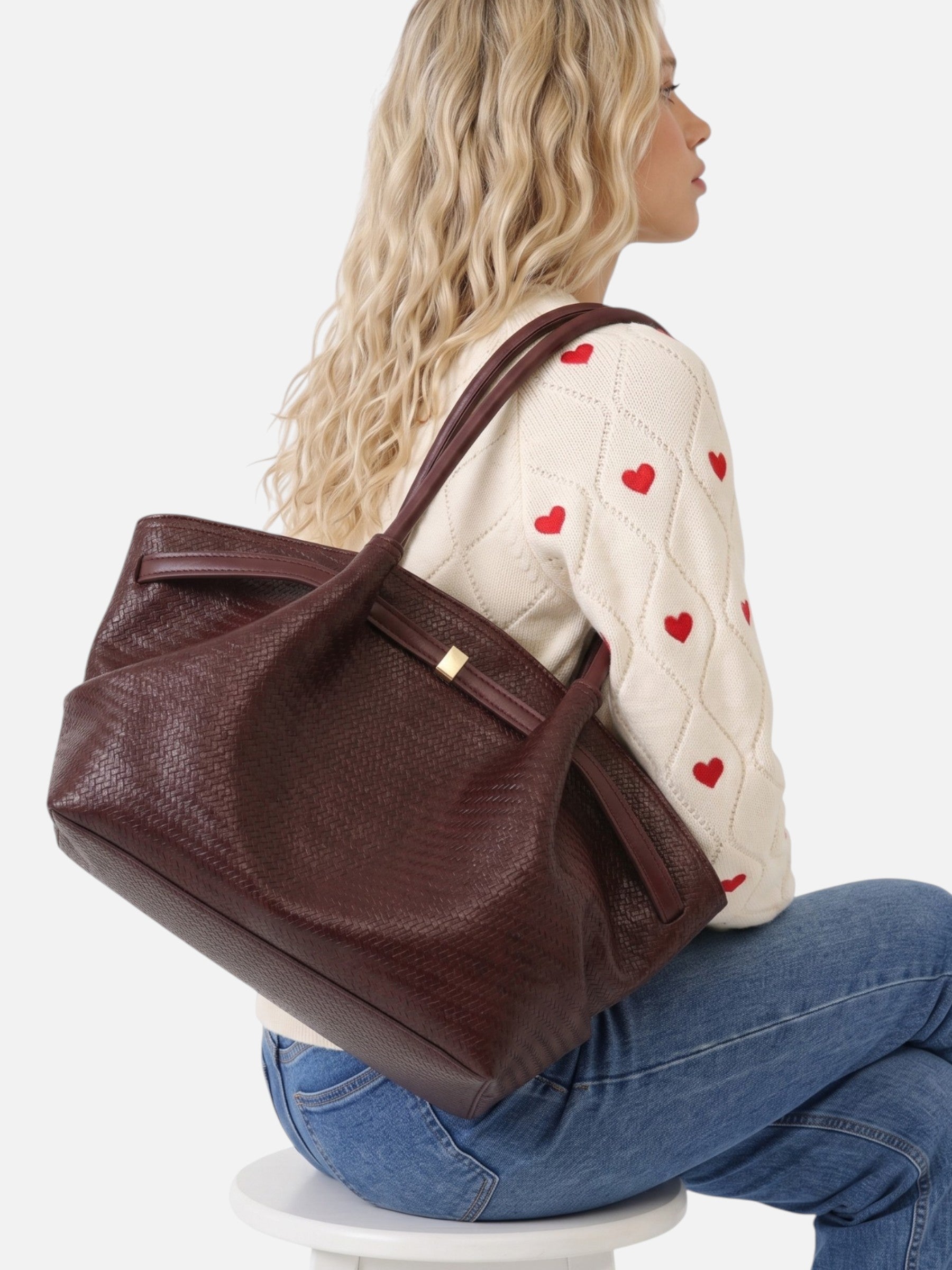 Sac Cabas Femme en Cuir Tressé
