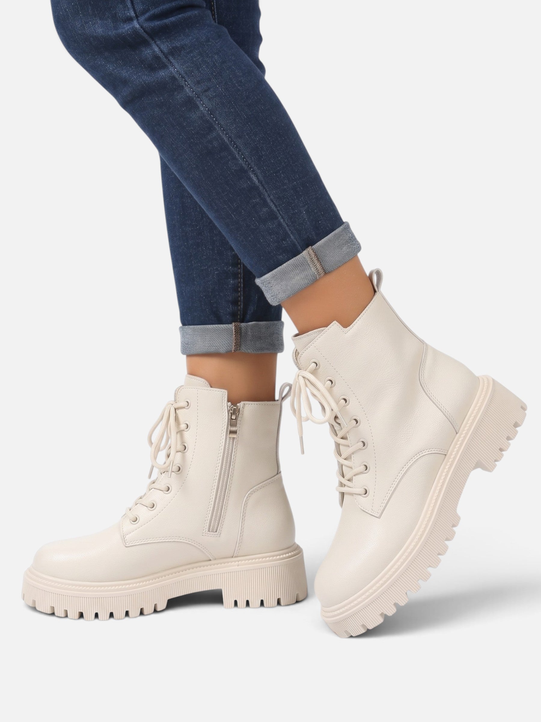 Bottines Femme Lacées Semelle Épaisse
