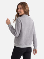 Sweat Femme Col Boutonné Texturé