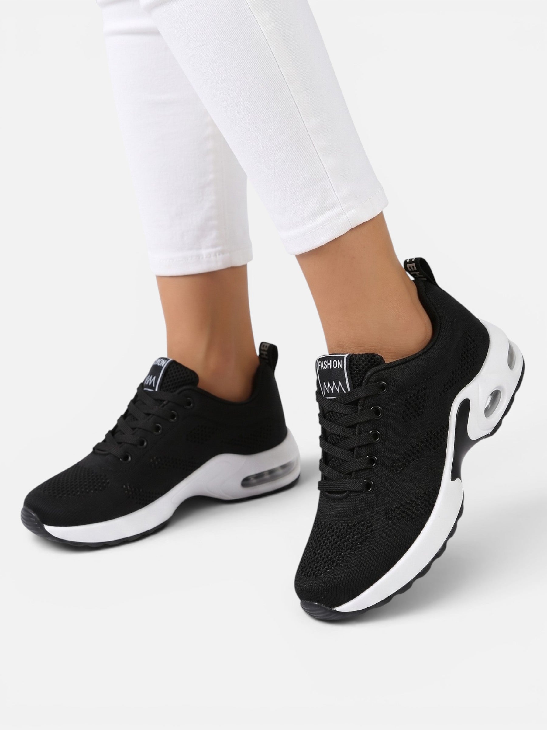 Women's Mesh Air Cushioned Chunky Sole Trainers