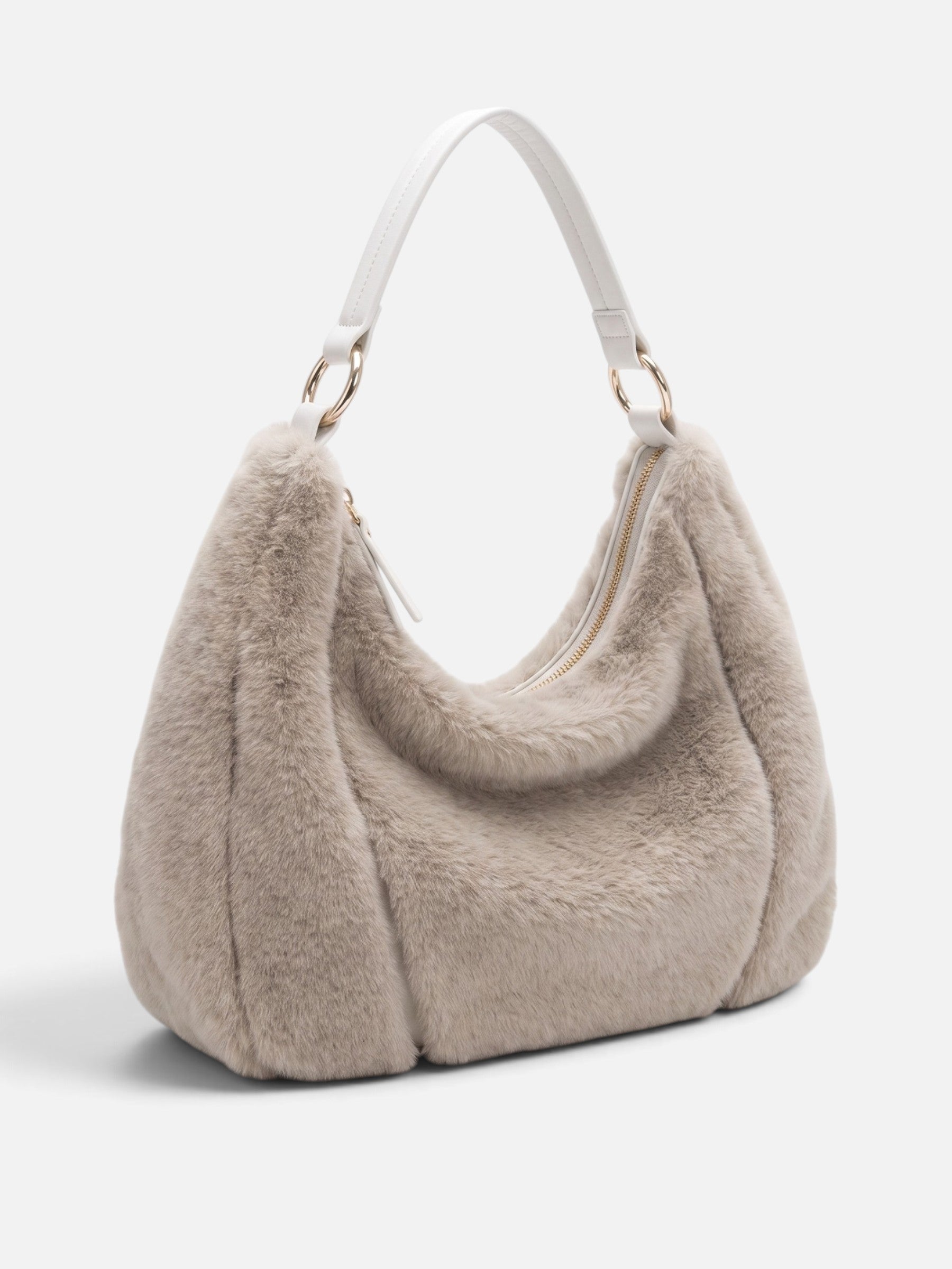 Sac Hobo Femme Fausse Fourrure Zippé