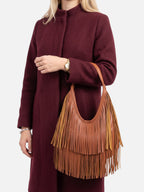 Sac Hobo Femme à Franges en Cuir