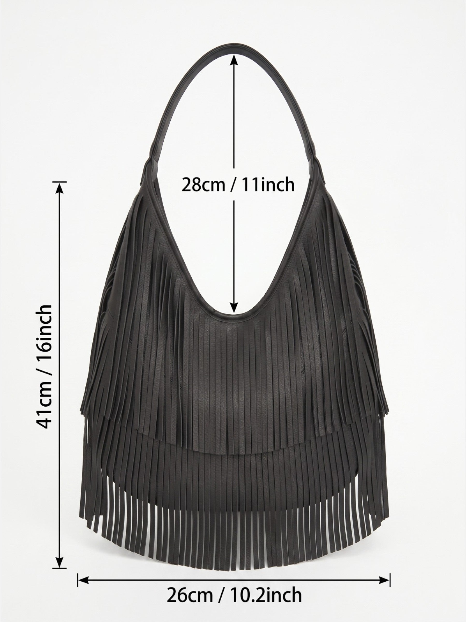 Sac Hobo Femme à Franges en Cuir