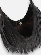 Sac Hobo Femme à Franges en Cuir
