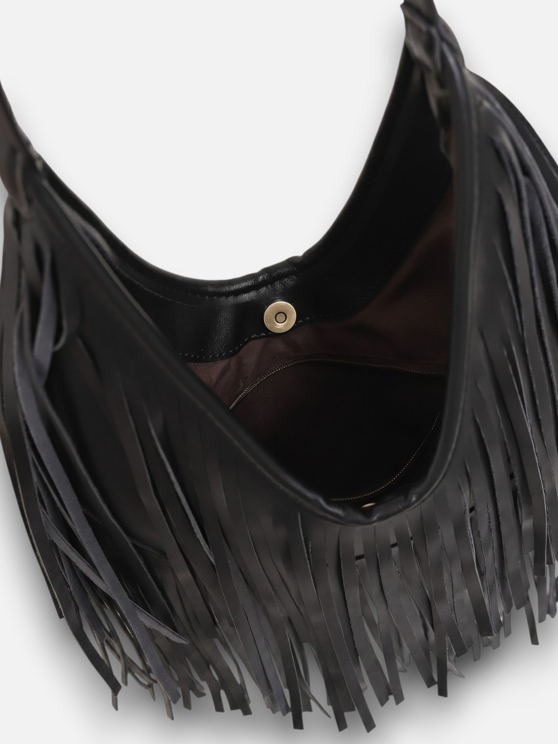 Sac Hobo Femme à Franges en Cuir