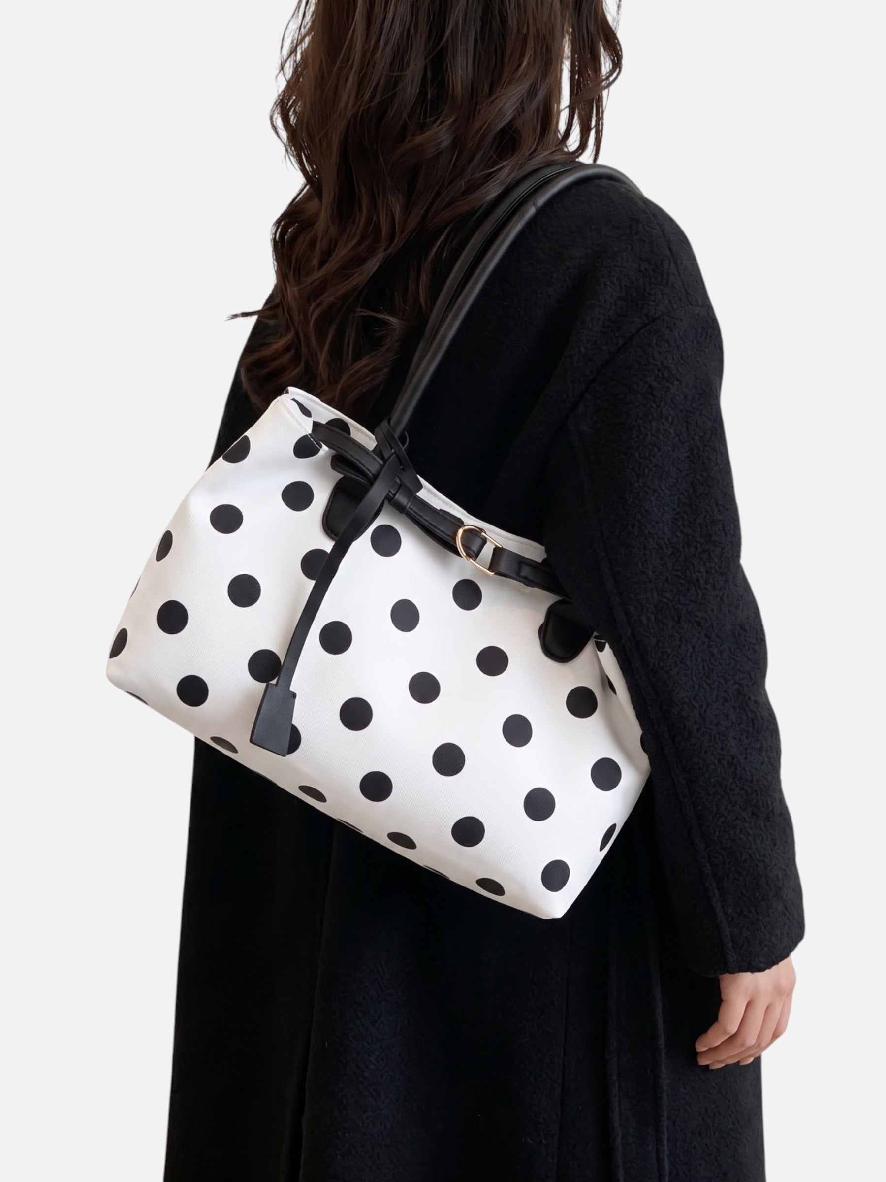 Sac Cabas Femme À Pois Ceinturé