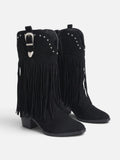 Bottes Cowboy Femme Franges Cloutées Suédine
