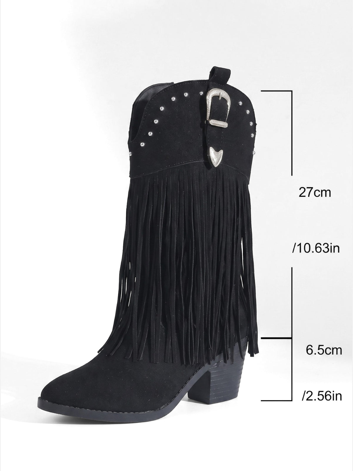 Bottes Cowboy Femme Franges Cloutées Suédine