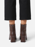 Bottines Femme Cuir Bout Pointu Talon Bloc