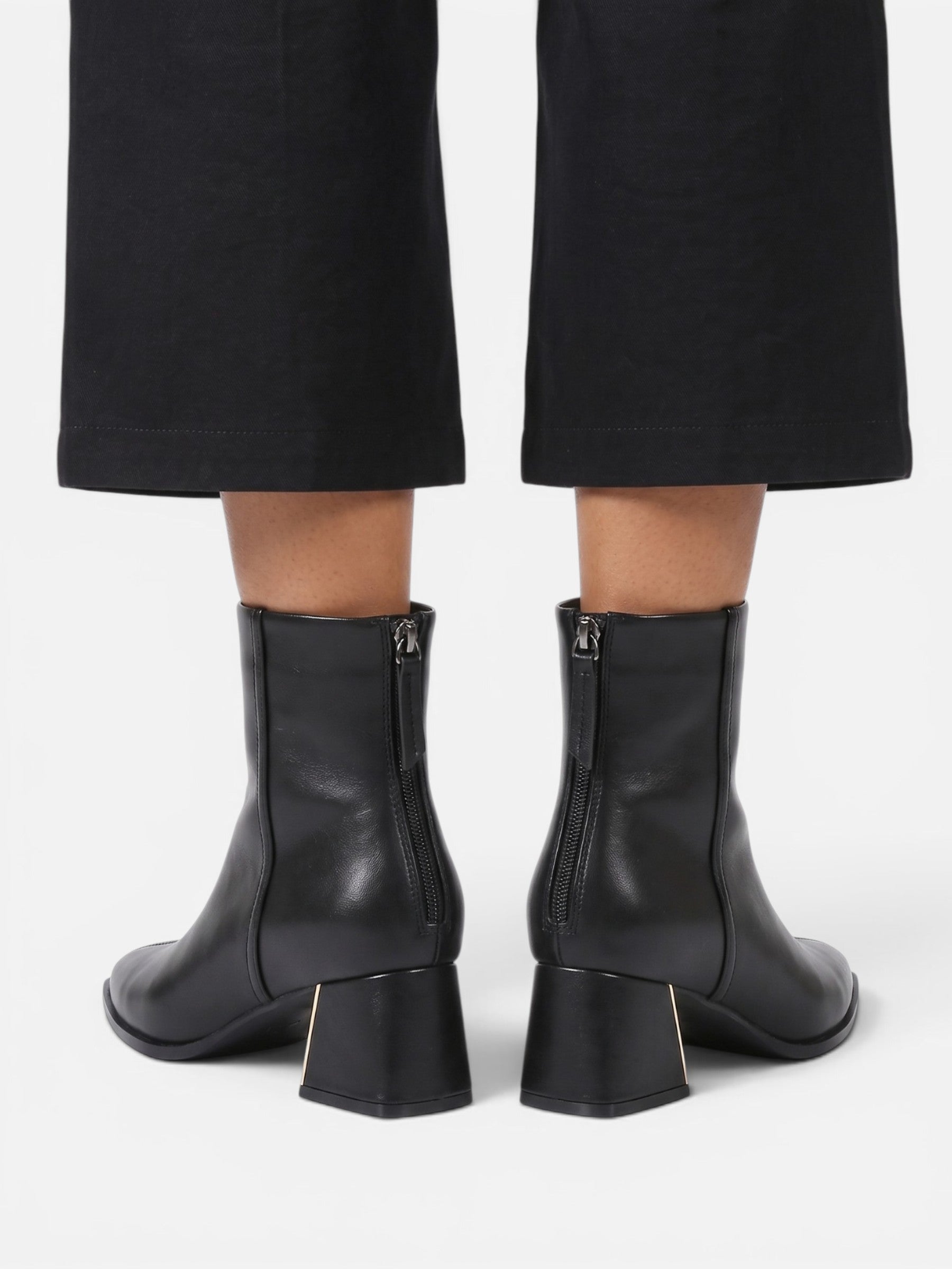 Bottines Femme Cuir Bout Pointu Talon Bloc