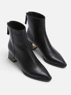 Bottines Femme Cuir Bout Pointu Talon Bloc