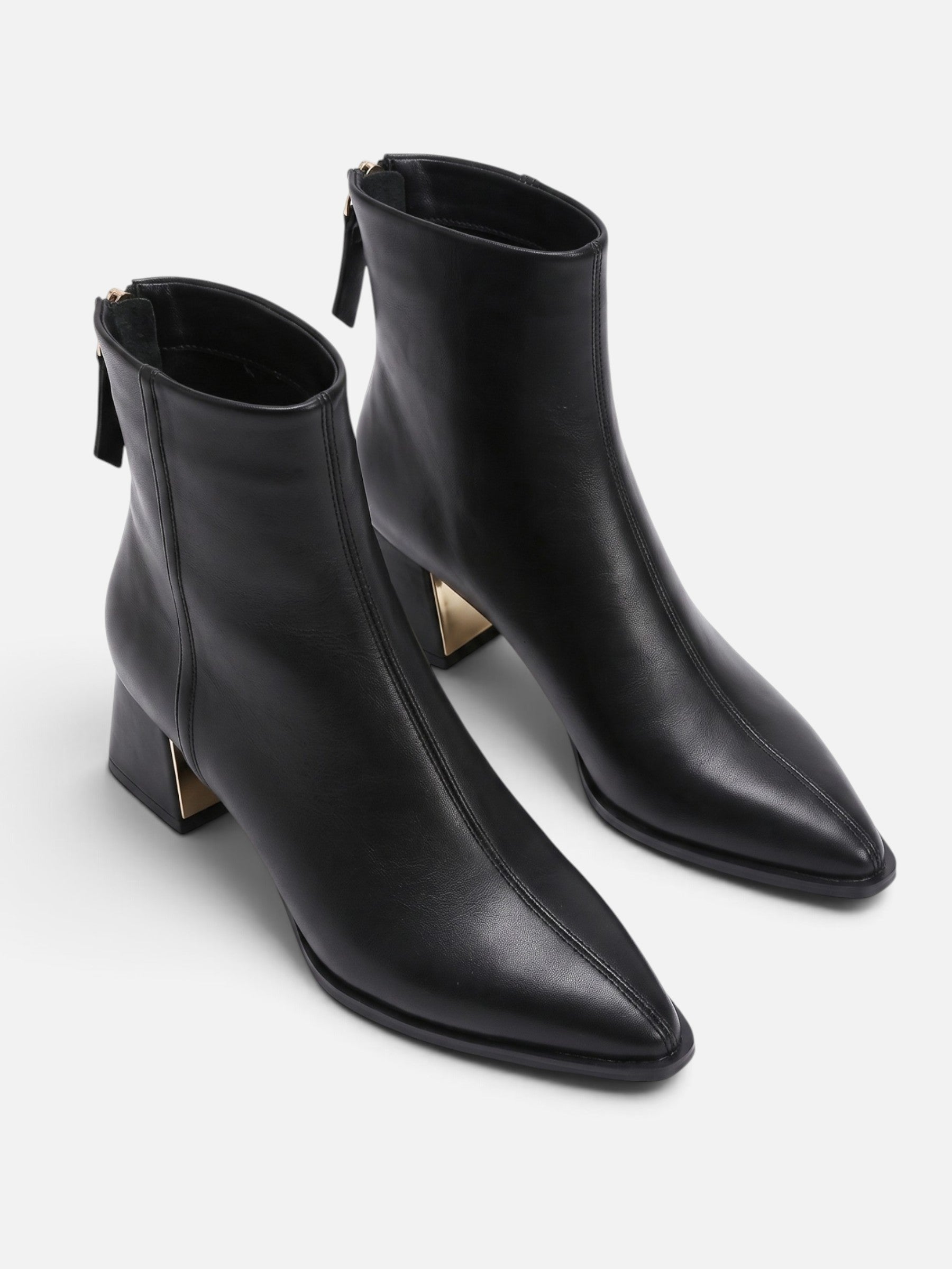 Bottines Femme Cuir Bout Pointu Talon Bloc