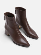 Bottines Femme Cuir Bout Pointu Talon Bloc