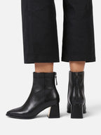Women's Leather Block Heel Ankle Boots