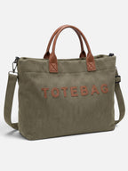 Sac Cabas Femme Velours Côtelé À Lettrage