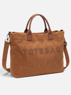 Sac Cabas Femme Velours Côtelé À Lettrage