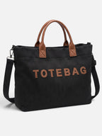 Sac Cabas Femme Velours Côtelé À Lettrage