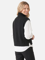 Gilet Femme Sans Manches Col Roulé Maille