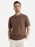 Polo homme maille fine à zip – style élégant et moderne