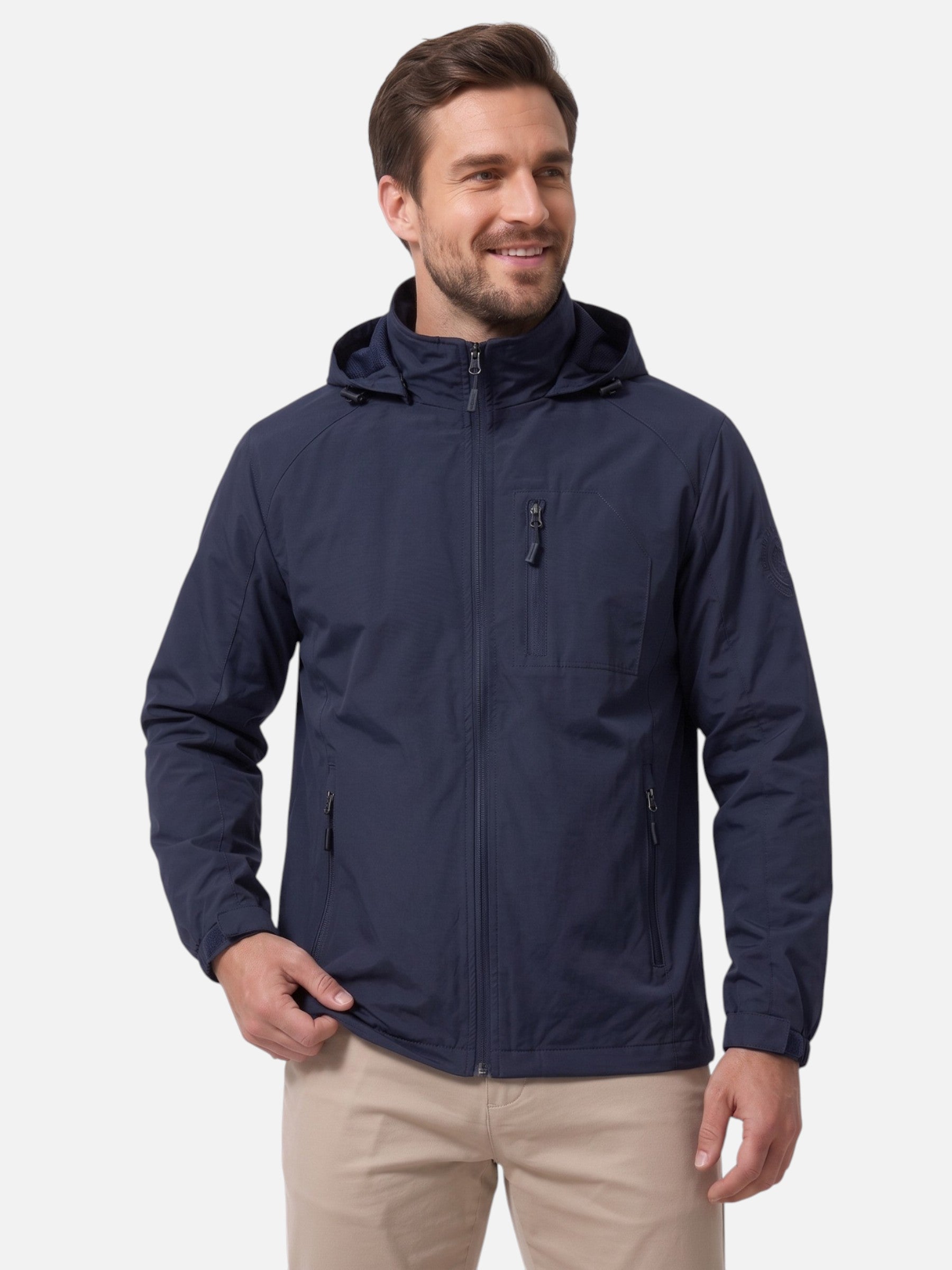 Men's Hooded Zip Windbreaker Jacket