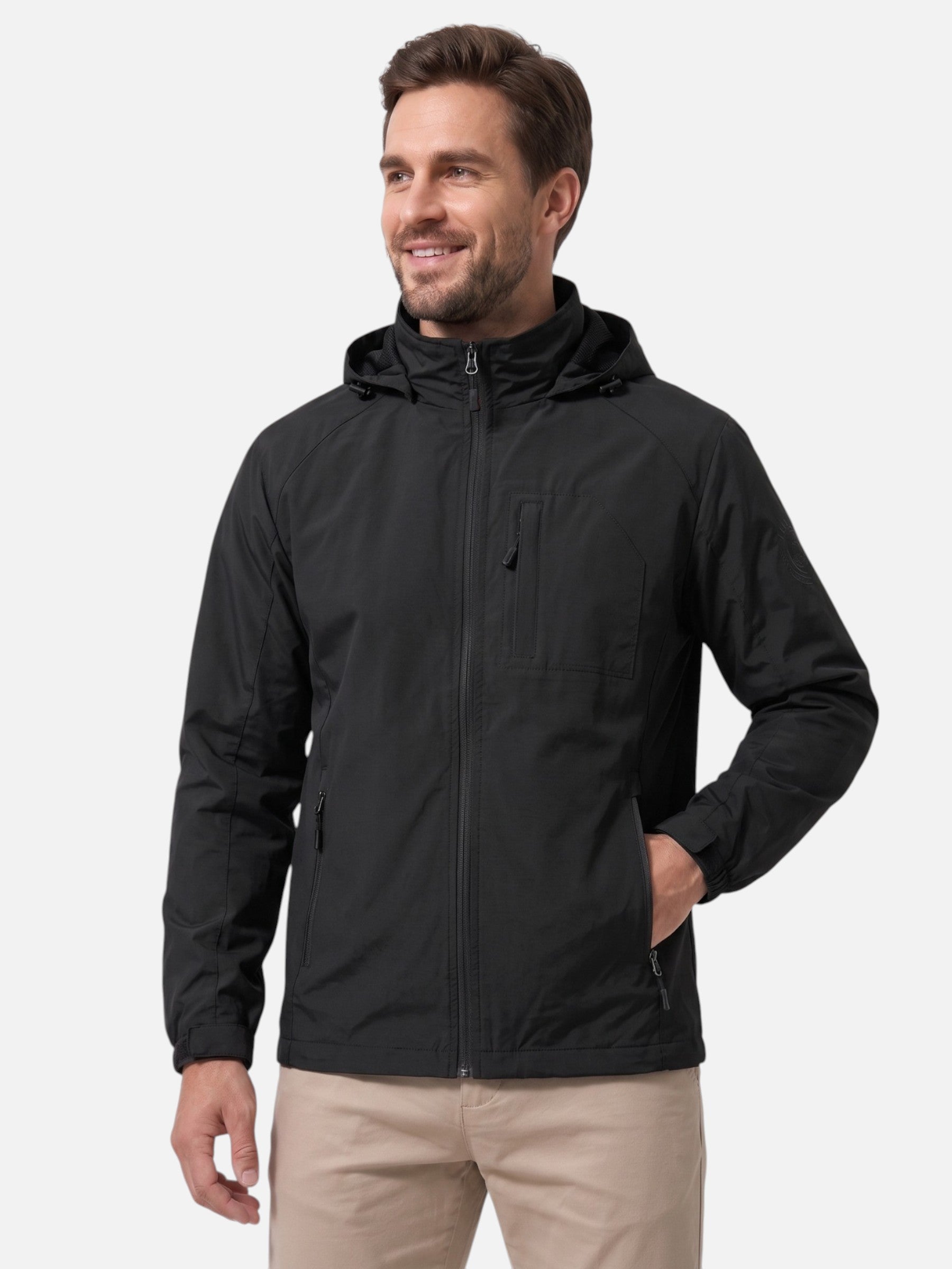 Men's Hooded Zip Windbreaker Jacket