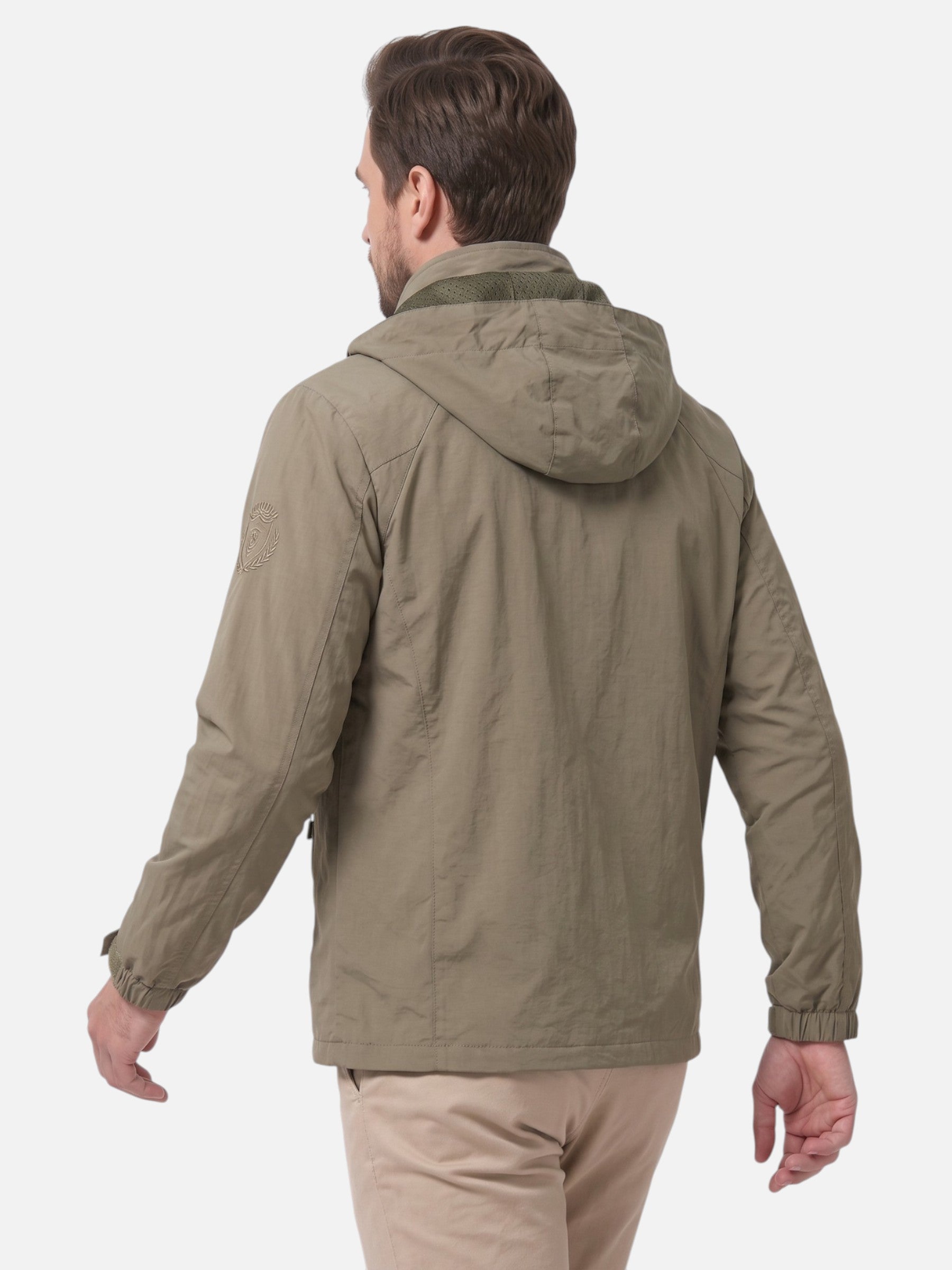 Men's Hooded Zip Windbreaker Jacket