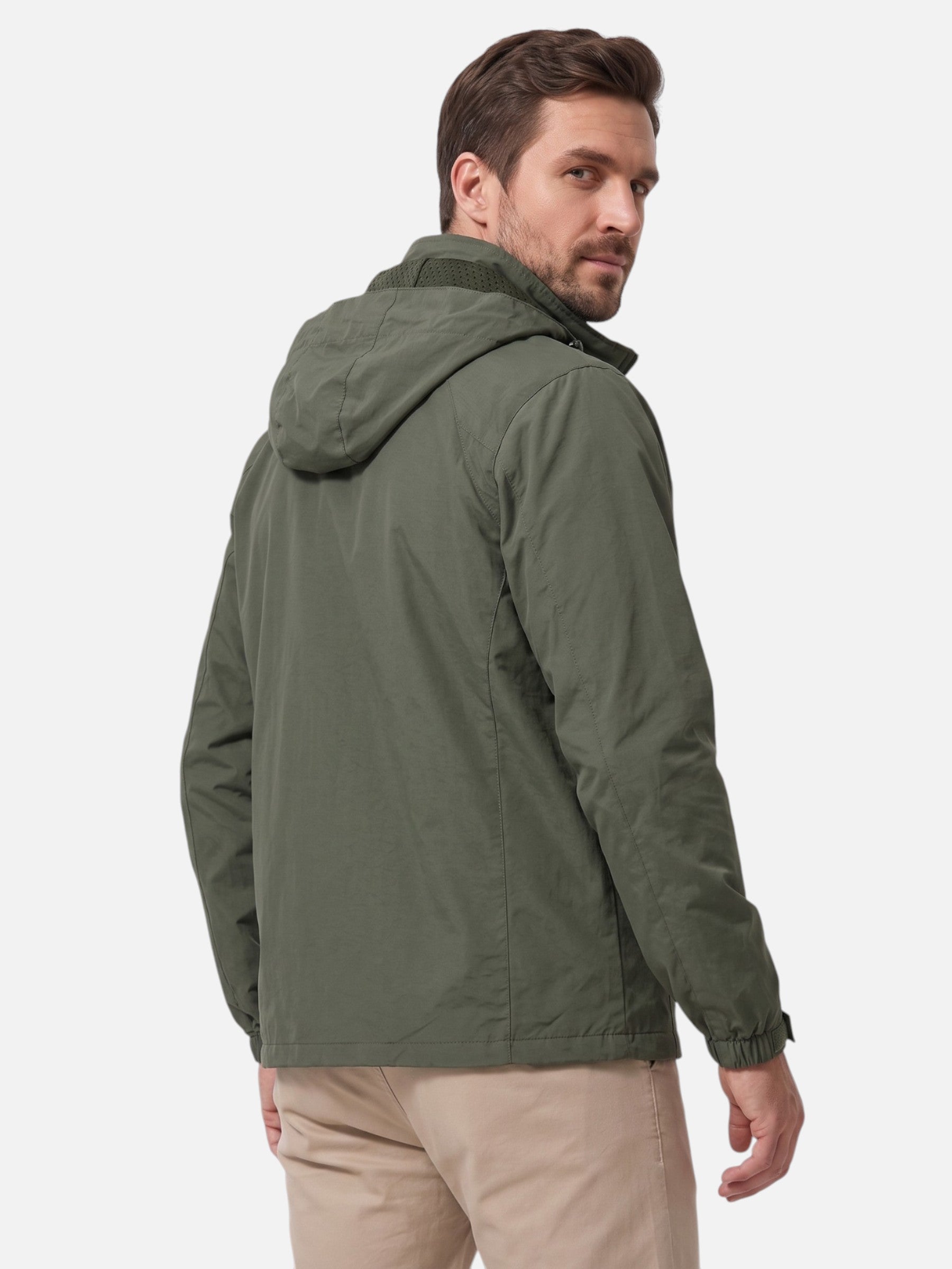 Men's Hooded Zip Windbreaker Jacket