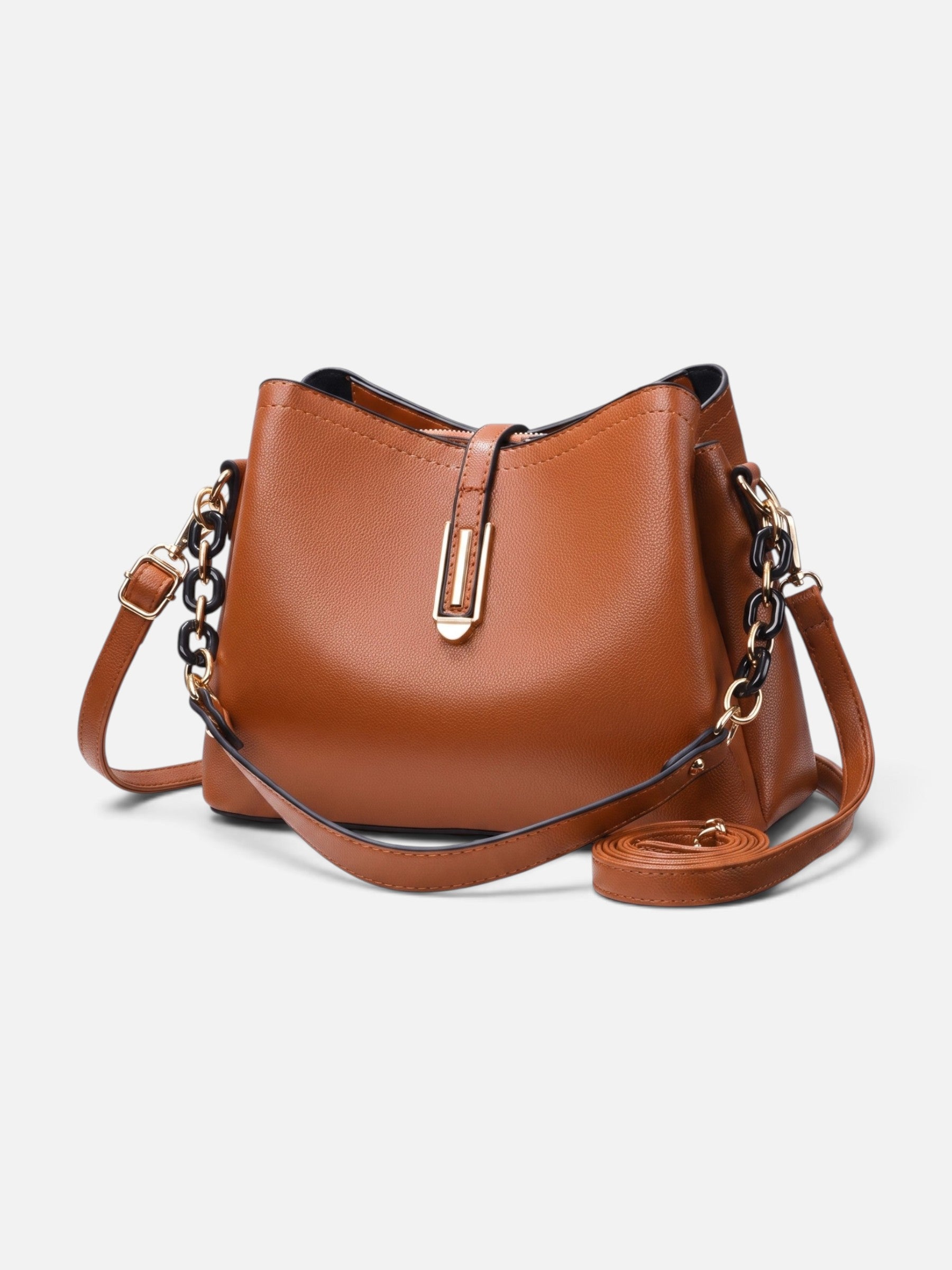 Sac Hobo Femme en Cuir Vegan à Bandoulière Chaîne