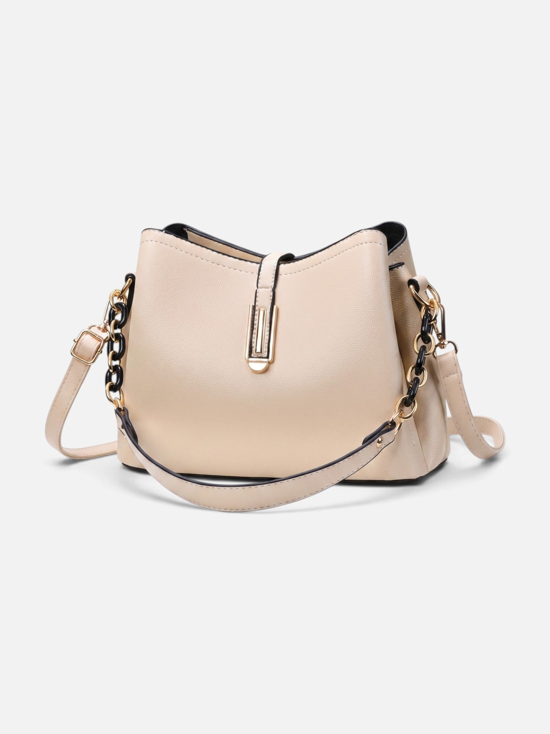 Sac Hobo Femme en Cuir Vegan à Bandoulière Chaîne