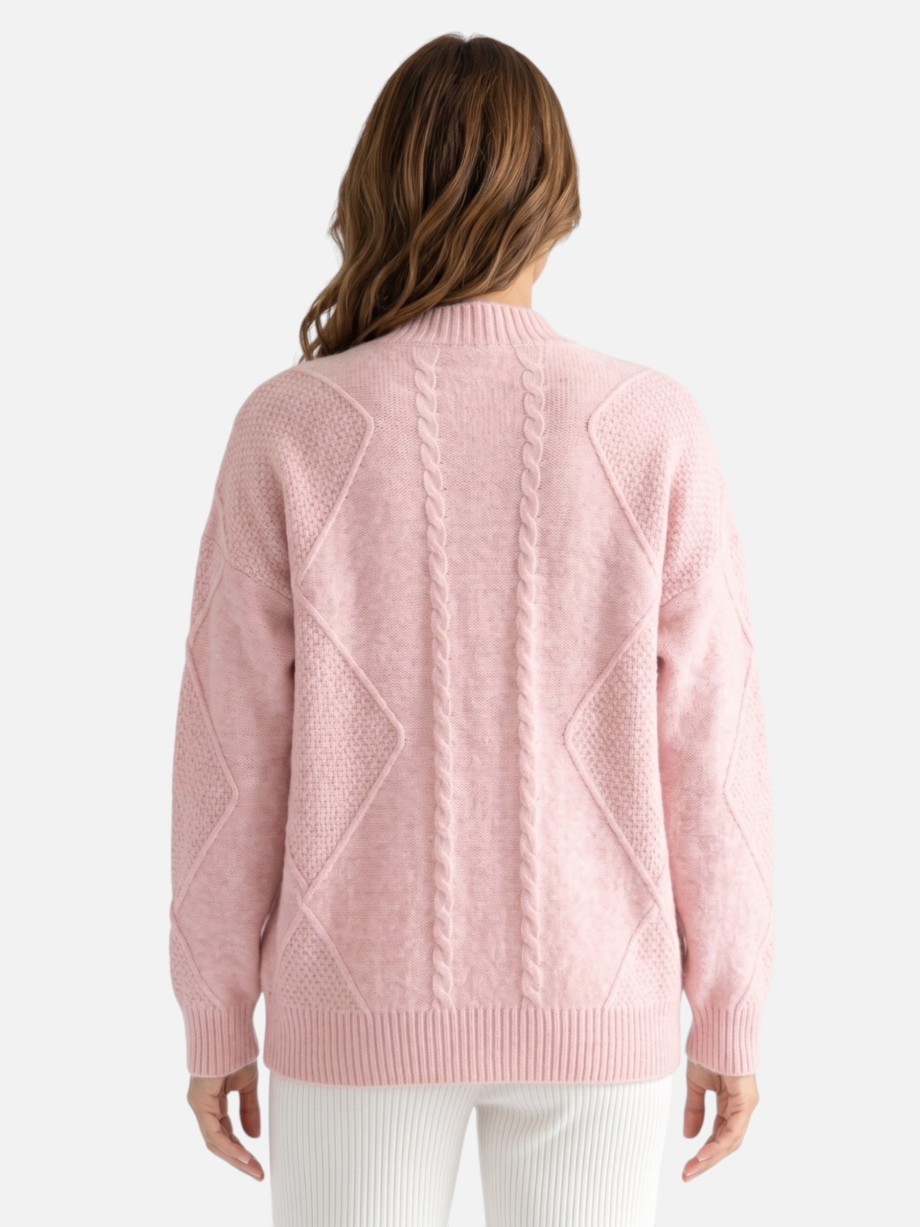 Gilet Femme Boutonné Manches Longues Maille Torsadée