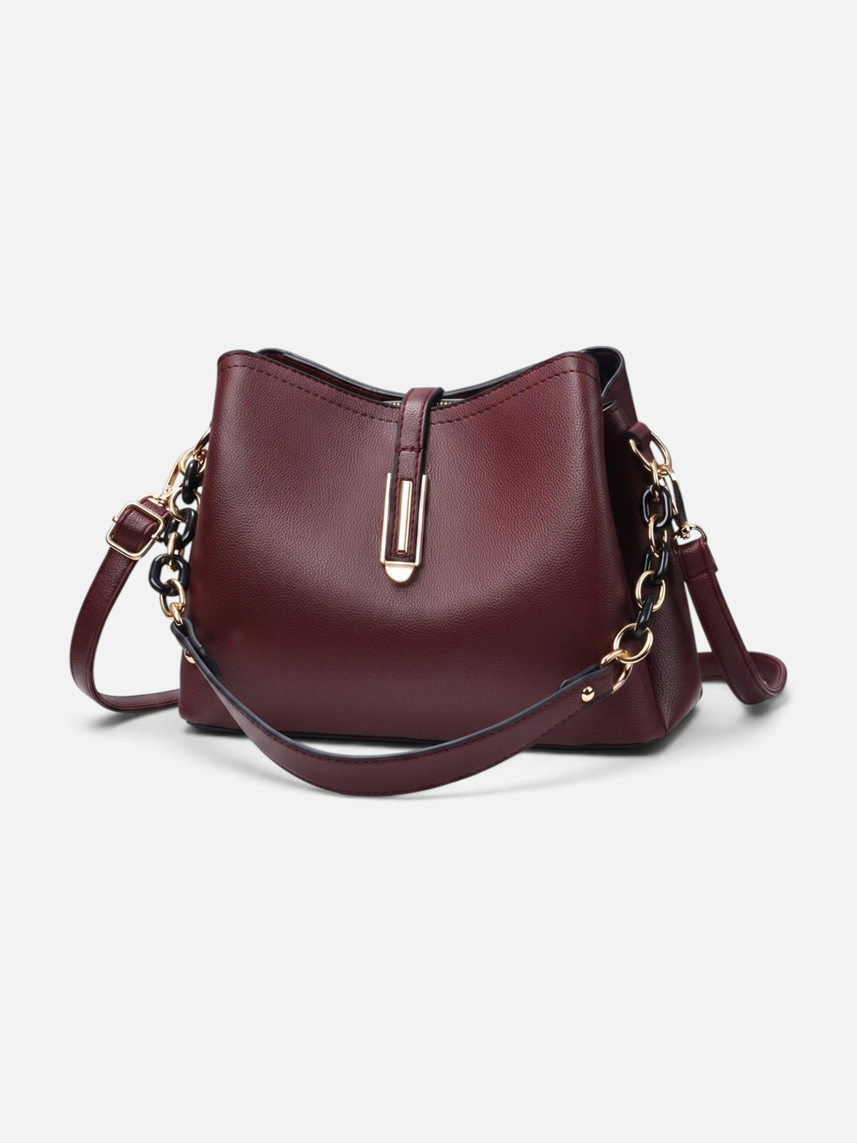 Sac Hobo Femme en Cuir Vegan à Bandoulière Chaîne