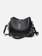 Sac Hobo Femme en Cuir Vegan à Bandoulière Chaîne