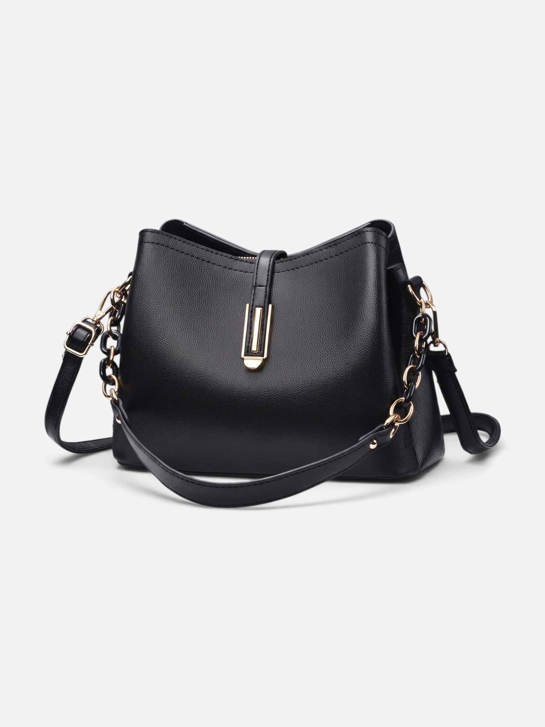 Sac Hobo Femme en Cuir Vegan à Bandoulière Chaîne