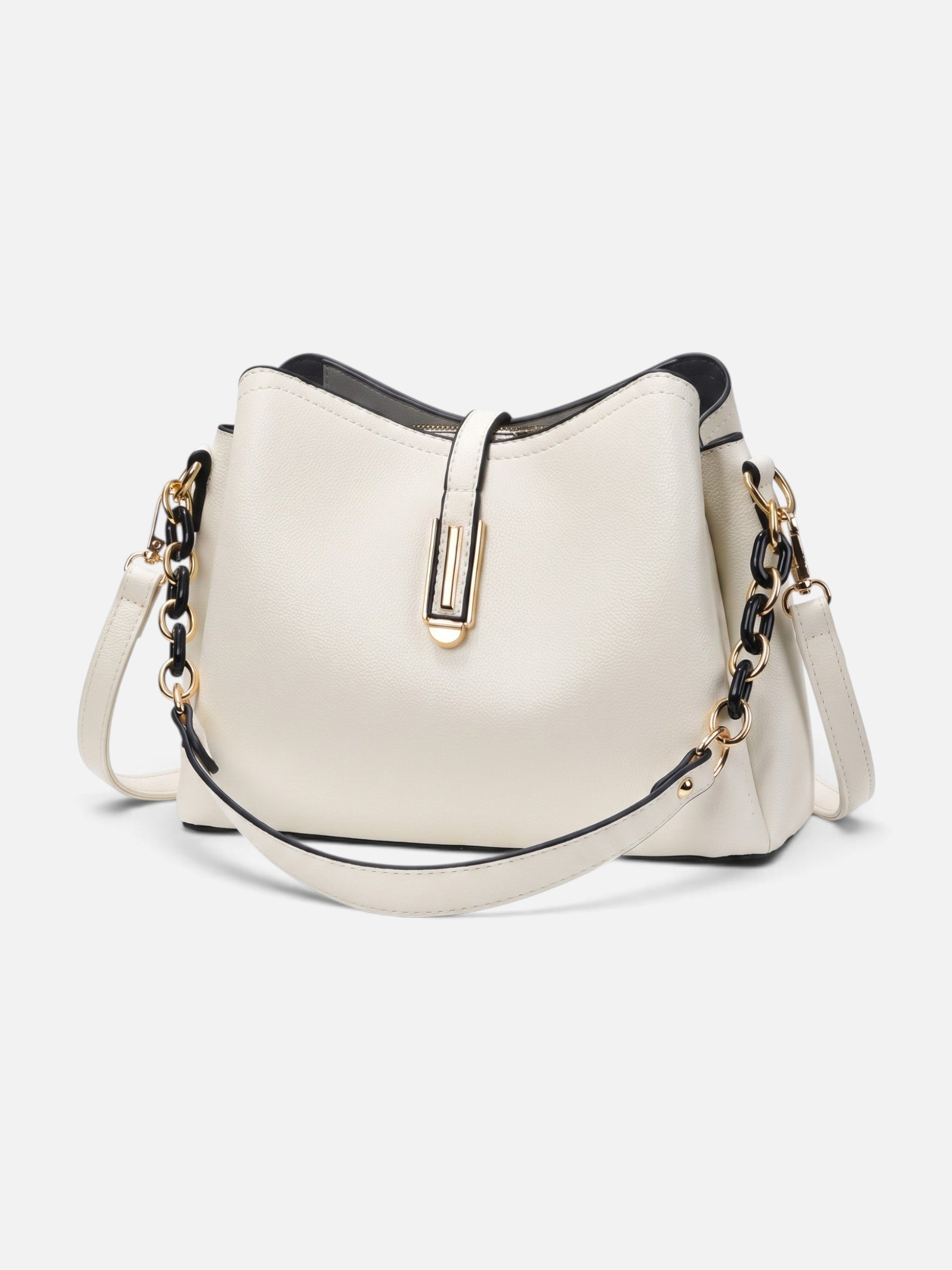 Sac Hobo Femme en Cuir Vegan à Bandoulière Chaîne