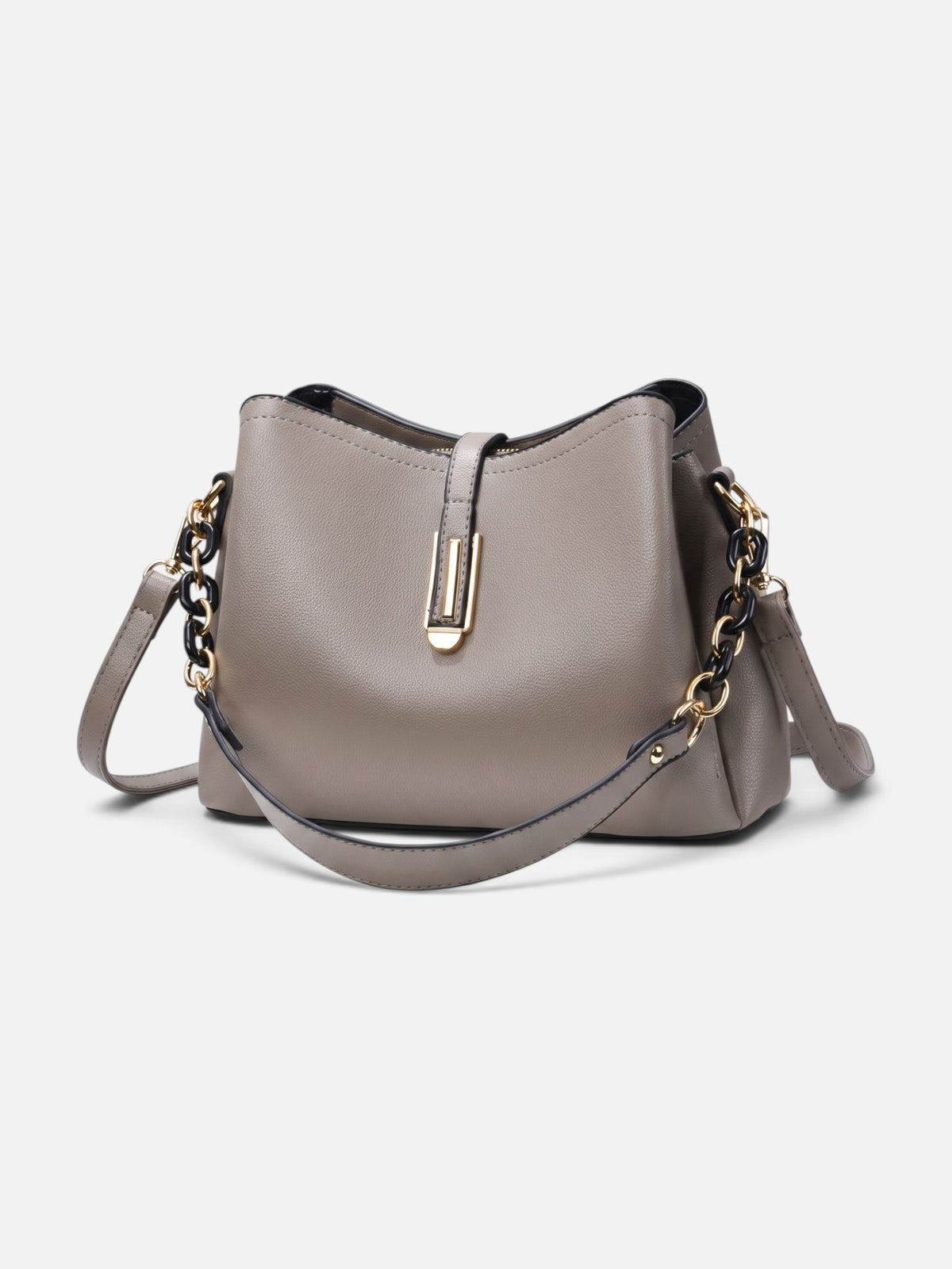 Sac Hobo Femme en Cuir Vegan à Bandoulière Chaîne