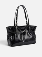 Sac Cabas Femme Ceinturé Cuir Vegan Verni
