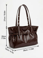 Sac Cabas Femme Ceinturé Cuir Vegan Verni