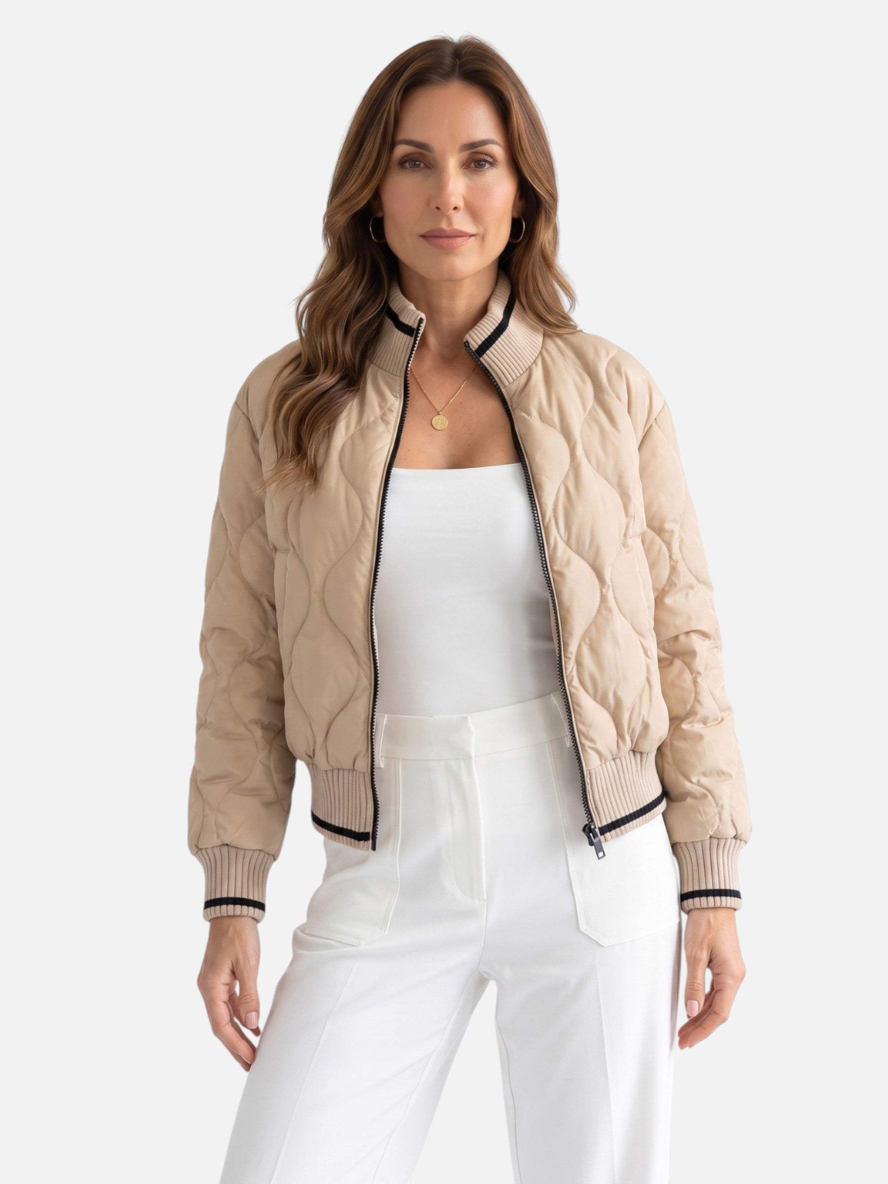 Women's Quilted Zip Bomber Jacket