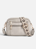 Sac Bandoulière Femme en Cuir à Sangle Brodée