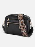 Sac Bandoulière Femme en Cuir à Sangle Brodée