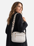 Sac Bandoulière Femme en Cuir à Sangle Brodée